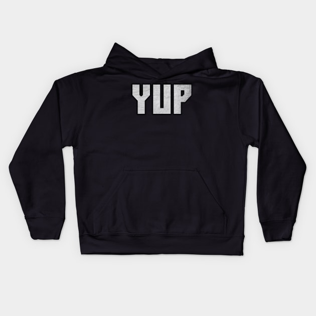 yup distressed text Kids Hoodie by suba29